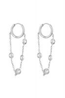 Серьги кольца с подвеской и сразами 30005-1DK