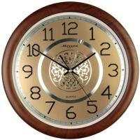 Настенные часы Mirron круглые темно коричневые P2599CBDZ
