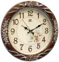 Настенные часы Mirron круглые коричневые P2957AKSHB