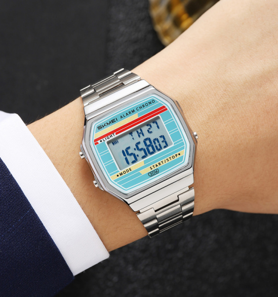 Часы наручные Skmei мужские электронные 2514silver-green