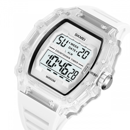 Часы наручные Skmei мужские электронные спортивные 2296white-white