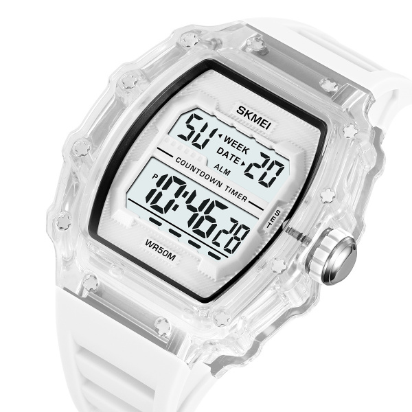 Часы наручные Skmei мужские электронные спортивные 2296white-white