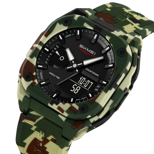 Часы наручные Skmei мужские электронные спортивные 2328green-camo