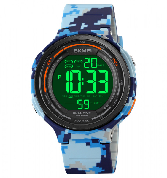 Часы наручные Skmei мужские электронные спортивные 1841blue-camo