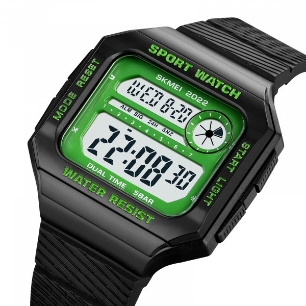 Часы наручные Skmei мужские электронные спортивные 2022green-white