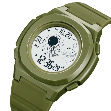 Часы наручные Skmei мужские электронные спортивные 2024army-green