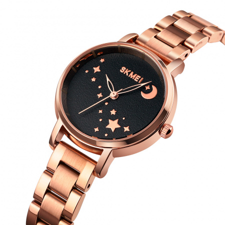 Часы наручные Skmei женские кварцевые 1708rose-gold-black