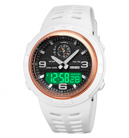 Часы наручные Skmei мужские электронные спортивные 1655white-white