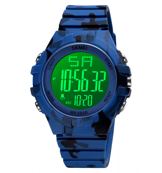 Часы наручные Skmei мужские электронные спортивные 1715blue-camo
