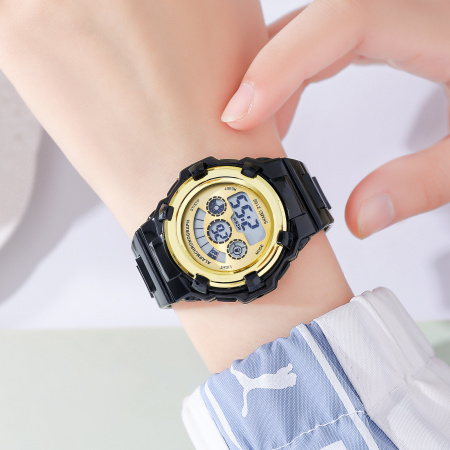 Часы наручные Skmei женские электронные спортивные 2156black-gold