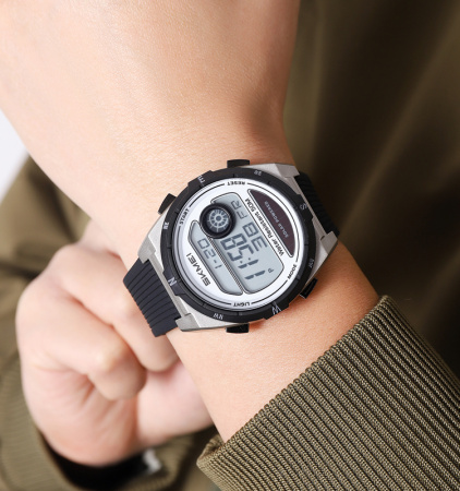 Часы наручные Skmei мужские электронные солнечная батарея спортивные 2436silver