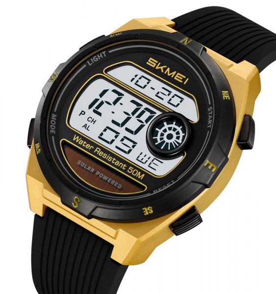 Часы наручные Skmei мужские электронные солнечная батарея спортивные 2436gold