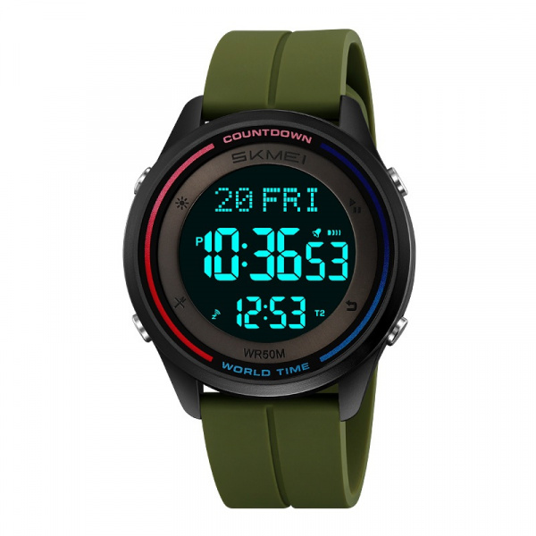 Часы наручные Skmei мужские электронные спортивные 2412green-silicone