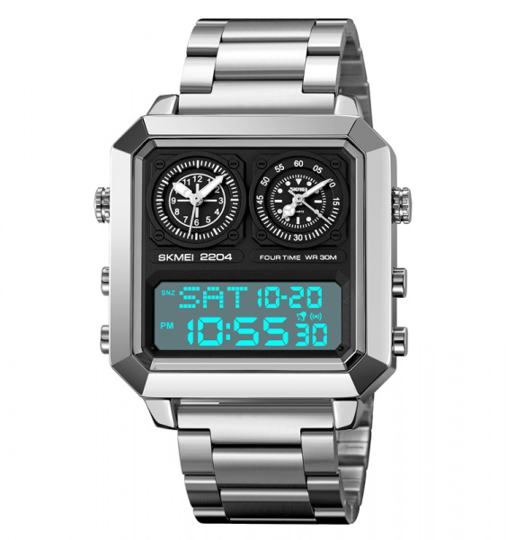 Часы наручные Skmei мужские электронные 2204silver-white