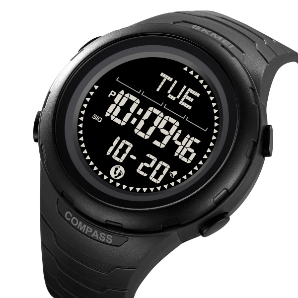 Часы наручные Skmei мужские электронные спортивные с компасом 2166black-black