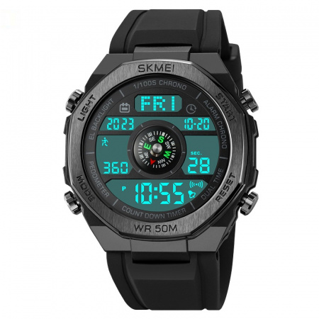 Часы наручные Skmei мужские электронные спортивные с компасом 2209black-white