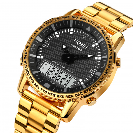 Часы наручные Skmei мужские электронные 1898gold-white