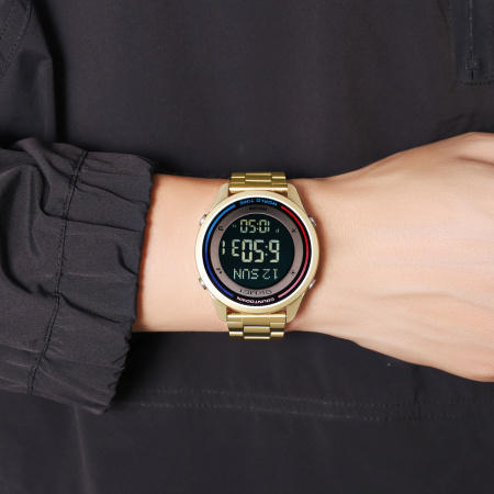 Часы наручные Skmei мужские электронные спортивные 2412gold-steel