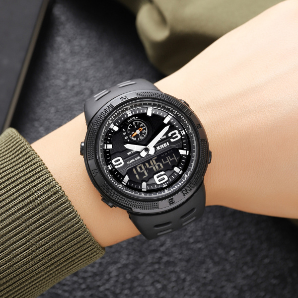 Часы наручные Skmei мужские электронные спортивные 1655black-black