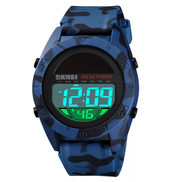 Часы наручные Skmei мужские электронные спортивные солнечная батарея 1592camo-blue