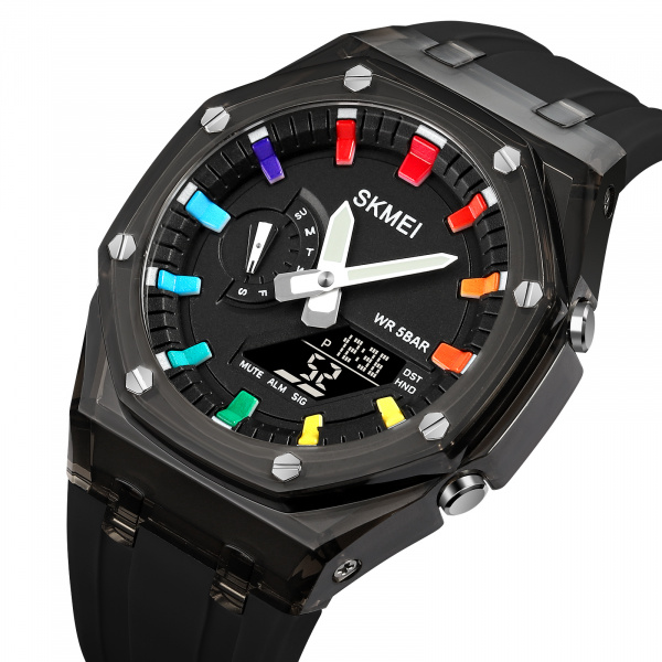 Часы наручные Skmei мужские электронные спортивные 2100black-black