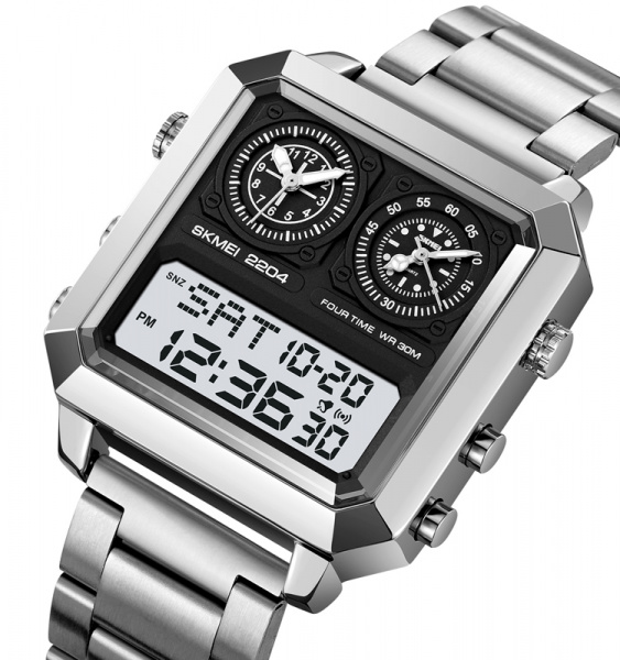 Часы наручные Skmei мужские электронные 2204silver-white