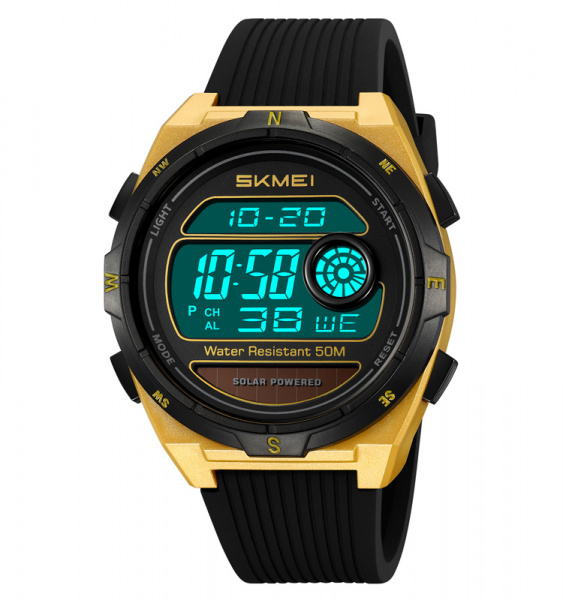 Часы наручные Skmei мужские электронные солнечная батарея спортивные 2436gold