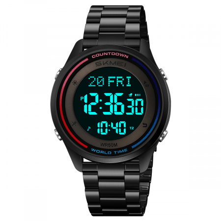 Часы наручные Skmei мужские электронные спортивные 2412black-steel