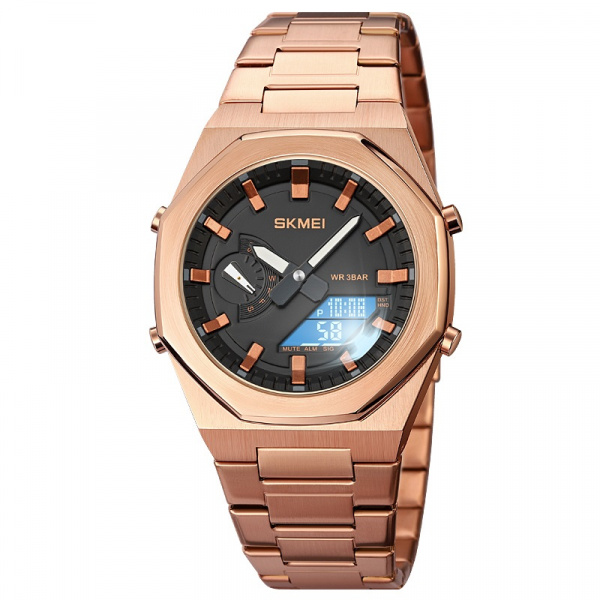 Часы наручные Skmei мужские электронные спортивные 1816rose-gold-white