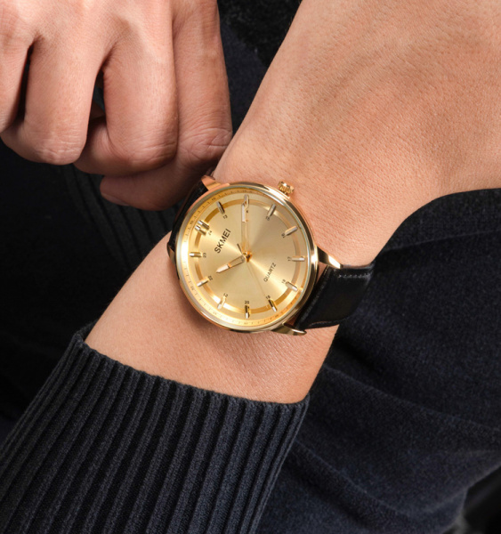 Часы наручные Skmei мужские кварцевые 1662gold