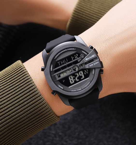 Часы наручные Skmei мужские электронные спортивные 2442black