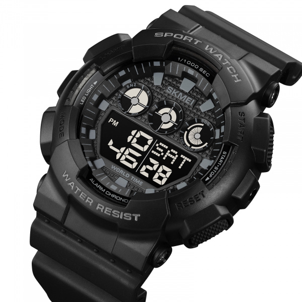 Часы наручные Skmei мужские электронные спортивные 1857black-black