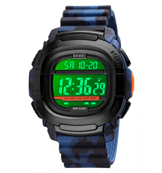 Часы наручные Skmei мужские электронные спортивные 1657camo-blue