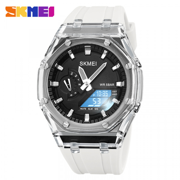 Часы наручные Skmei мужские электронные спортивные 2100white-black